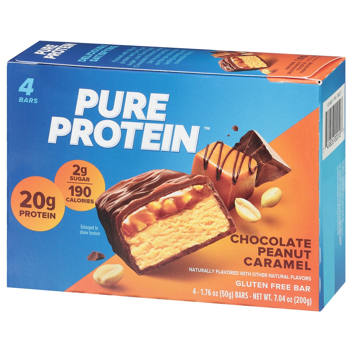 slide 4 of 16, Pure Protein Chocolate Peanut Caramel Protein Bars, 20g Protein, 1.76 oz, 4 Count, 4 ct