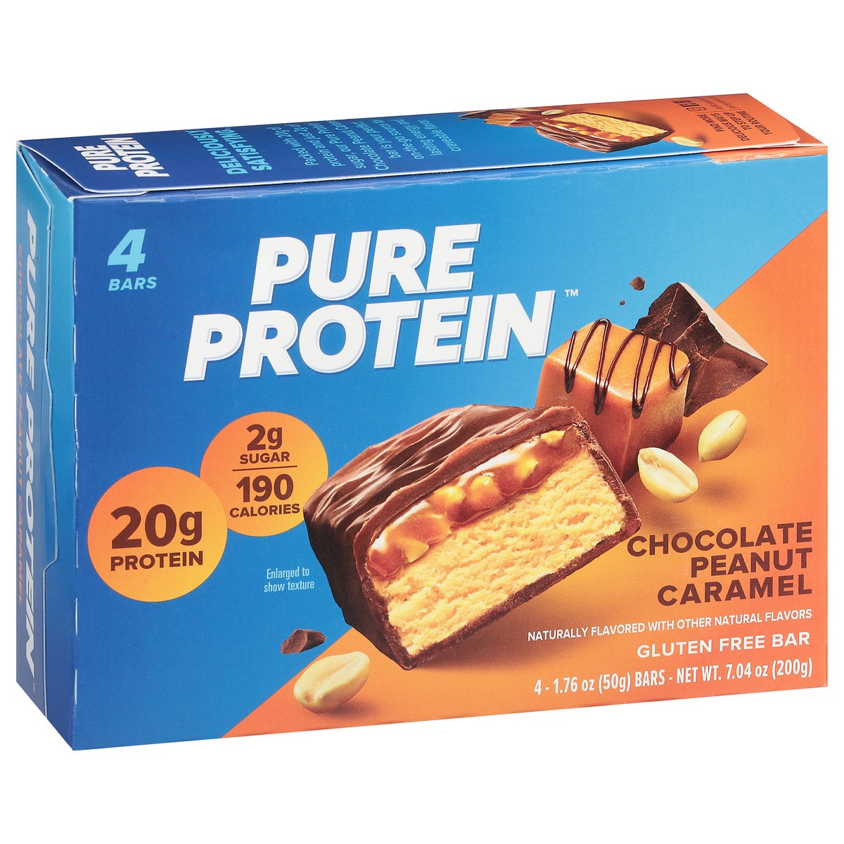 slide 16 of 16, Pure Protein Chocolate Peanut Caramel Protein Bars, 20g Protein, 1.76 oz, 4 Count, 4 ct