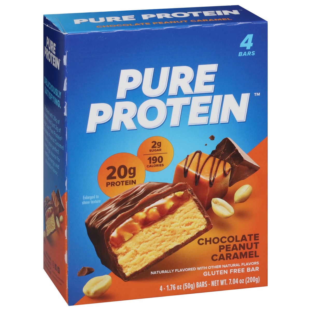 slide 11 of 16, Pure Protein Chocolate Peanut Caramel Protein Bars, 20g Protein, 1.76 oz, 4 Count, 4 ct
