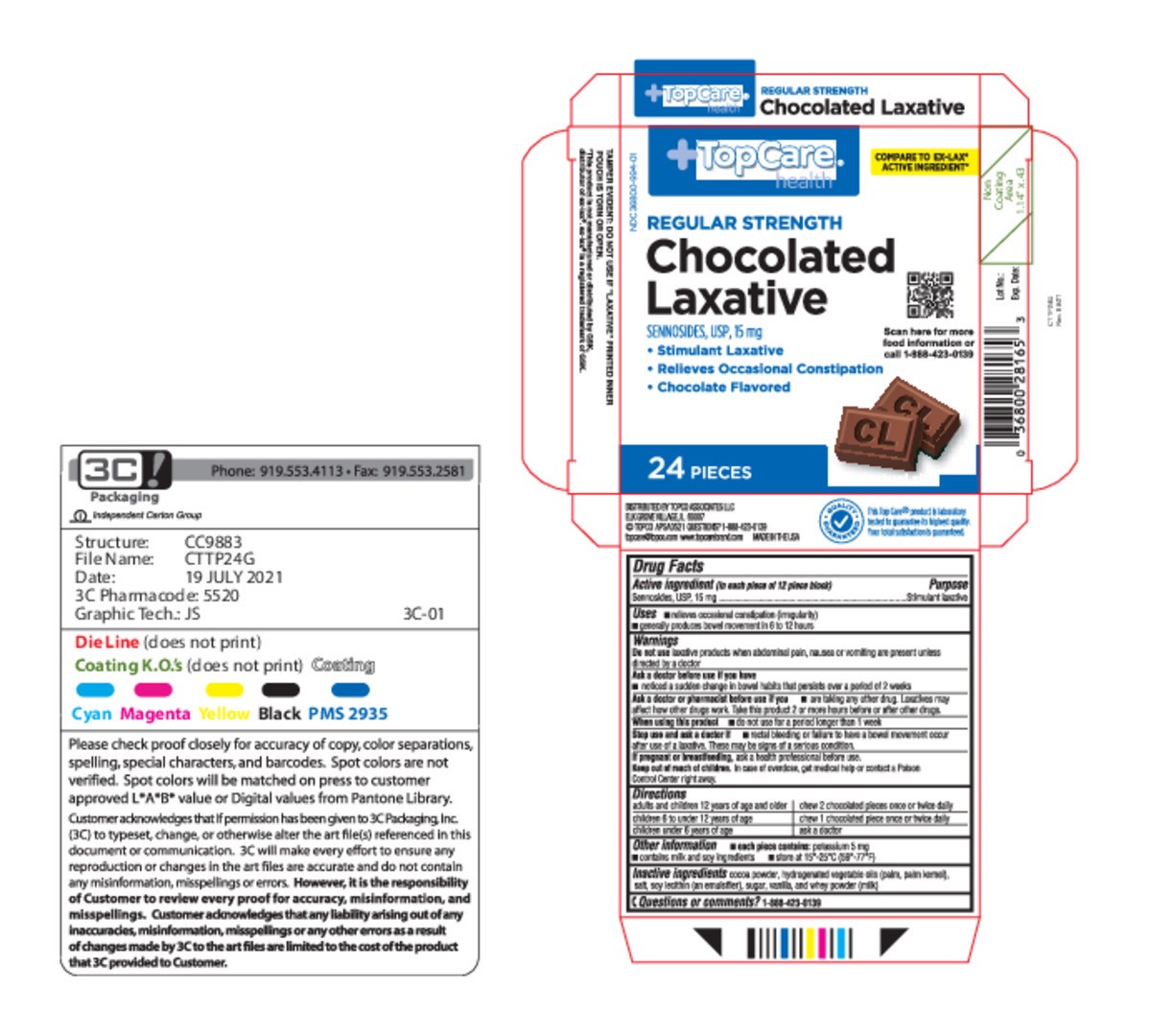 slide 11 of 15, Topcare Laxative Chocolated, 24 ct