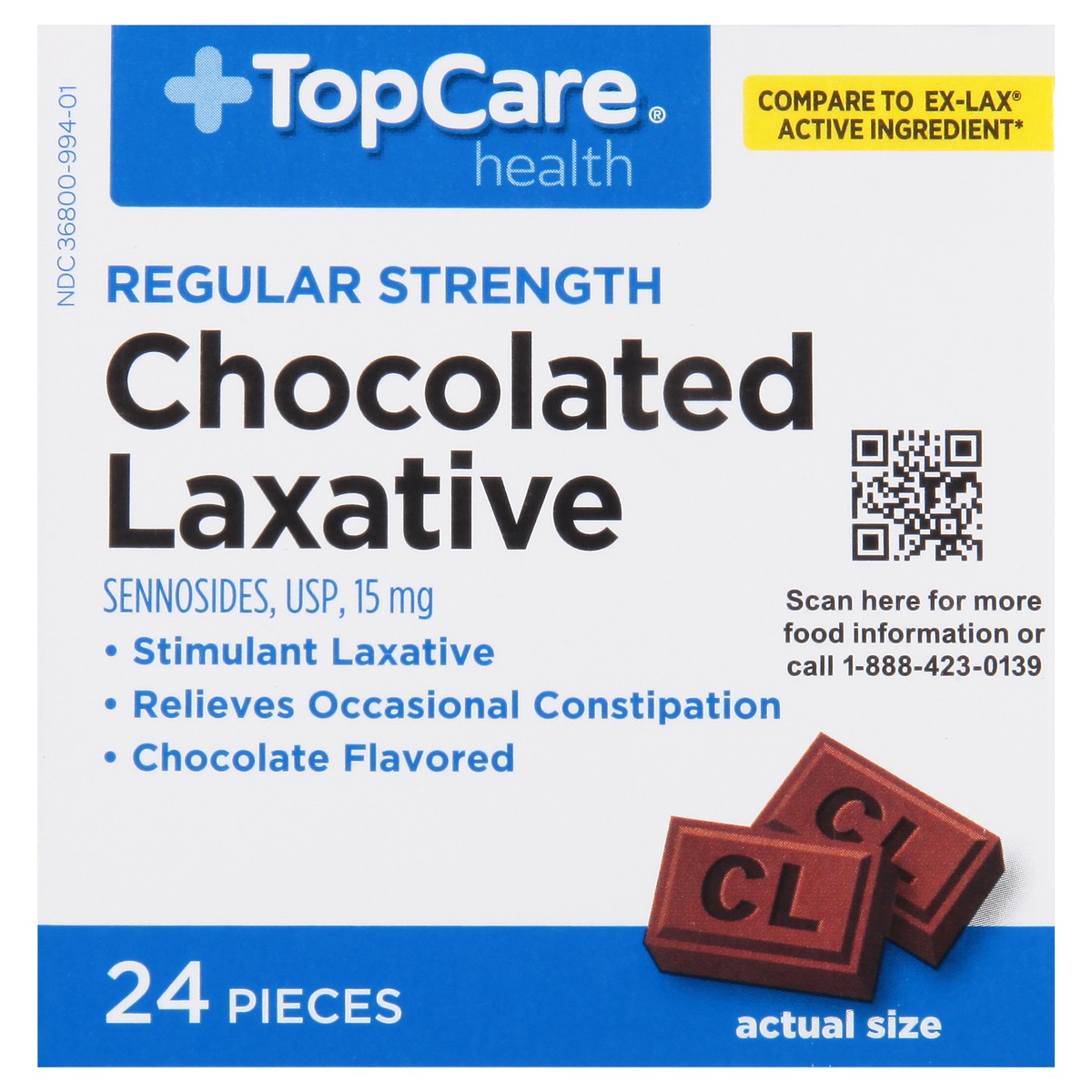 slide 9 of 15, Topcare Laxative Chocolated, 24 ct