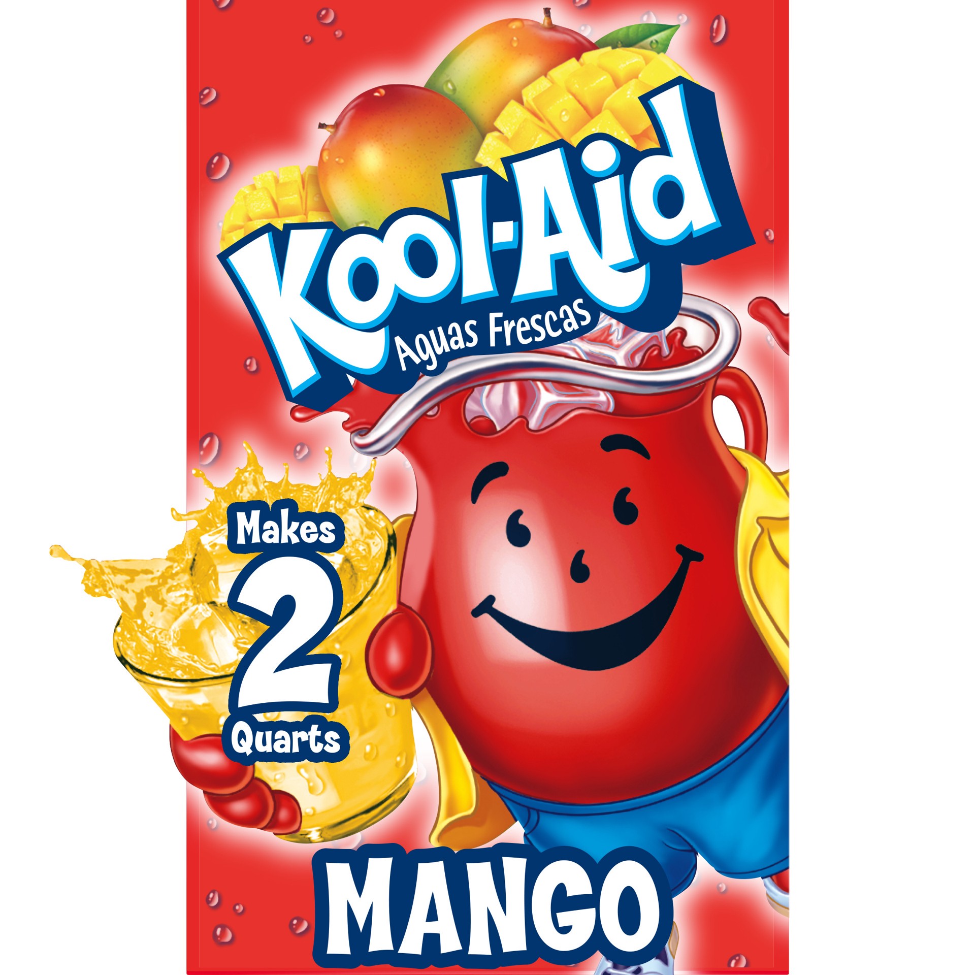 slide 1 of 5, Kool-Aid Aguas Frescas Unsweetened Mango Artificially Flavored Powdered Soft Drink Mix, 0.14 oz Packet, 0.14 oz