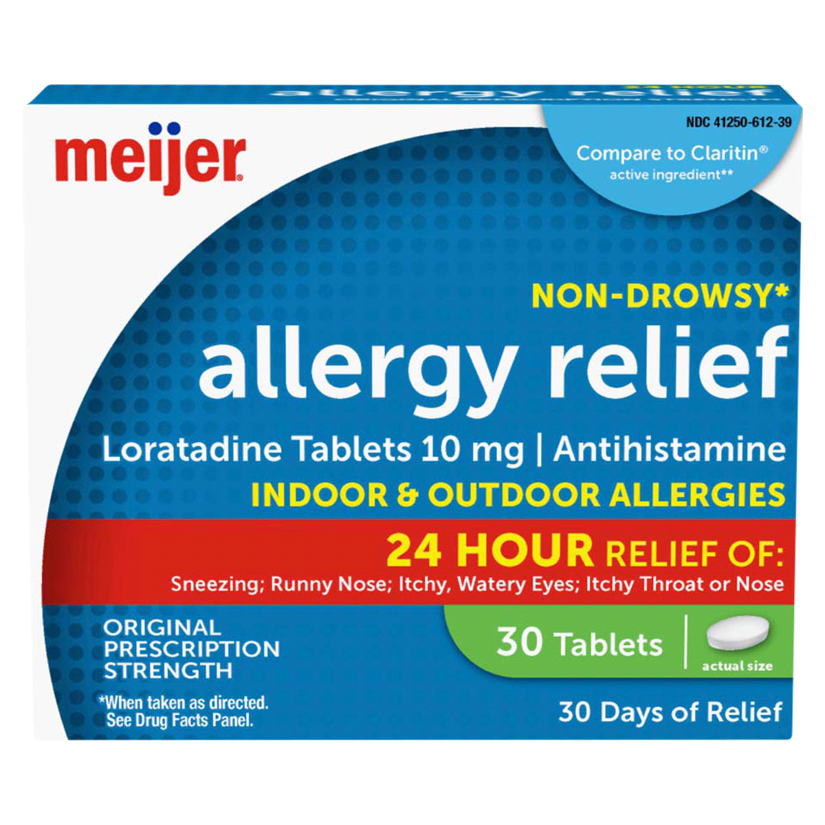 slide 1 of 25, Meijer Allergy Relief Loratadine Tablets, Antihistamine, 10 mg, 30 ct