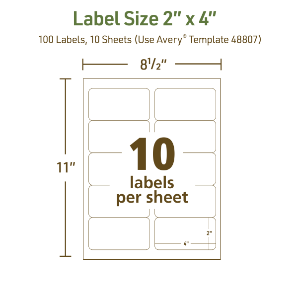 slide 6 of 9, Avery Ecofriendly Recycled Labels, Rectangle, 2"" X 4"", Matte White, Pack Of 100, 100 ct