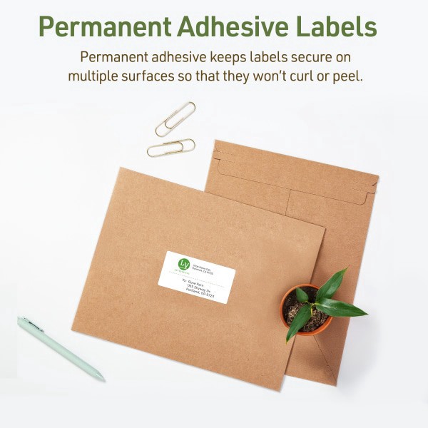 slide 5 of 9, Avery Ecofriendly Recycled Labels, Rectangle, 2"" X 4"", Matte White, Pack Of 100, 100 ct