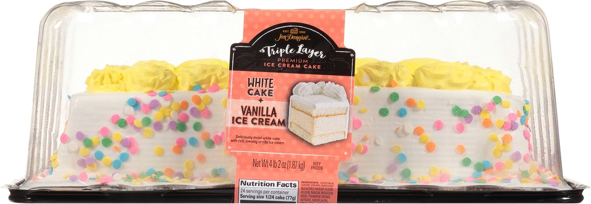 slide 7 of 8, Jon Donaire Triple Layer White Cake + Vanilla Ice Cream Premium Ice Cream Cake 4.13 lb. Clamshell, 4.13 lb