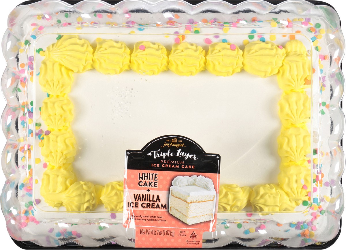 slide 2 of 8, Jon Donaire Triple Layer White Cake + Vanilla Ice Cream Premium Ice Cream Cake 4.13 lb. Clamshell, 4.13 lb