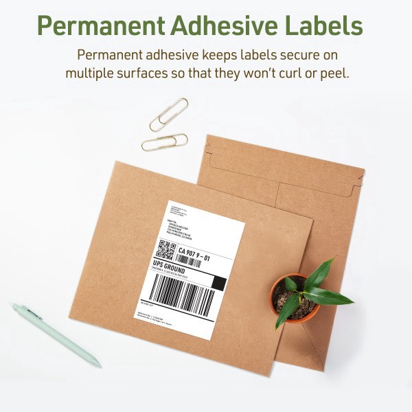 slide 8 of 8, Avery Ecofriendly Recycled Labels, Rectangle, 5-1/2"" X 8-1/2"", Matte White, Pack Of 20, 20 ct