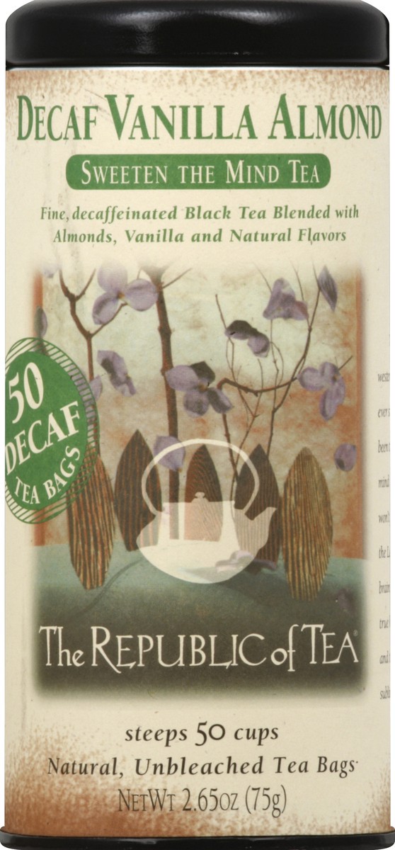 slide 2 of 2, The Republic of Tea Decaf Vanilla Almond Black Tea, 50 ct