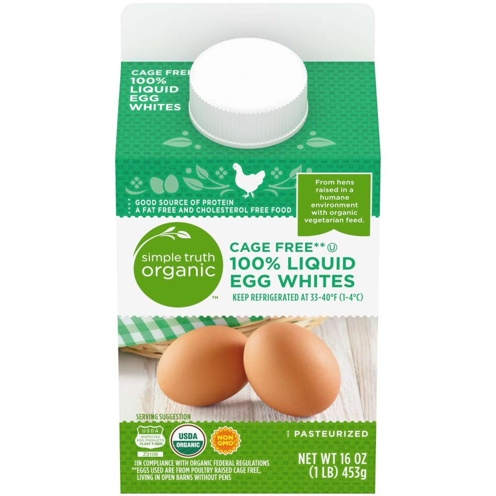 slide 1 of 1, Simple Truth Cage Free Liquid Egg Whites, 16 oz