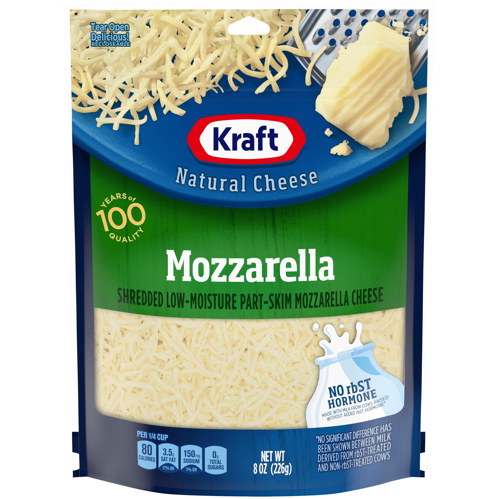 slide 1 of 10, Kraft Mozzarella Shredded Cheese, 8 oz Bag, 8 oz
