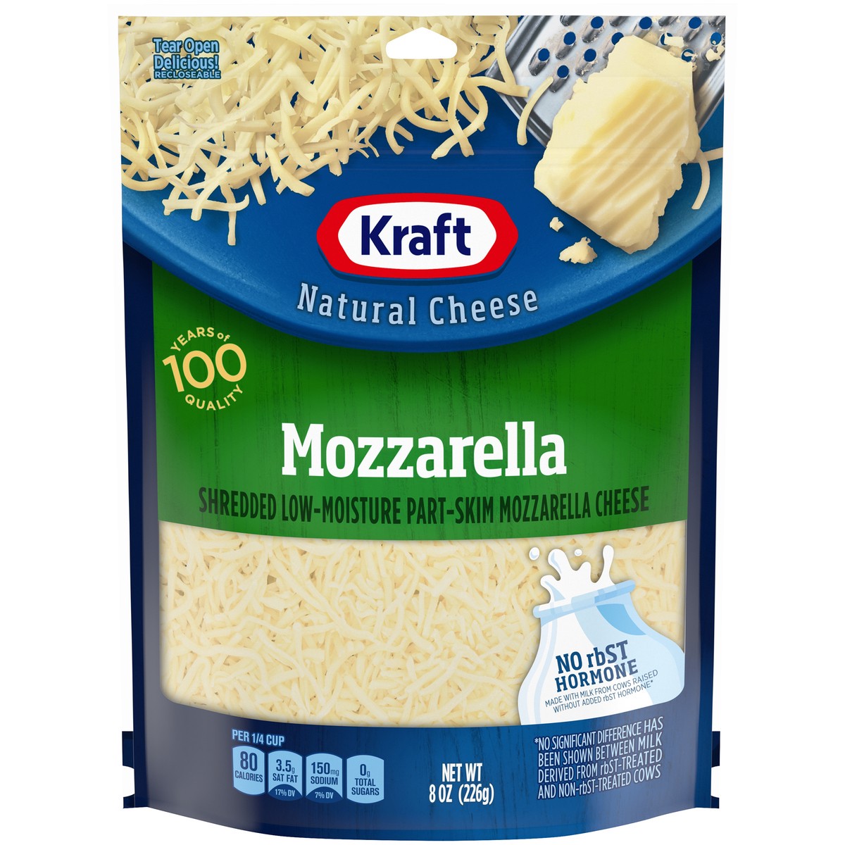 slide 1 of 10, Kraft Shredded Mozzarella Natural Cheese, 0.5 lb