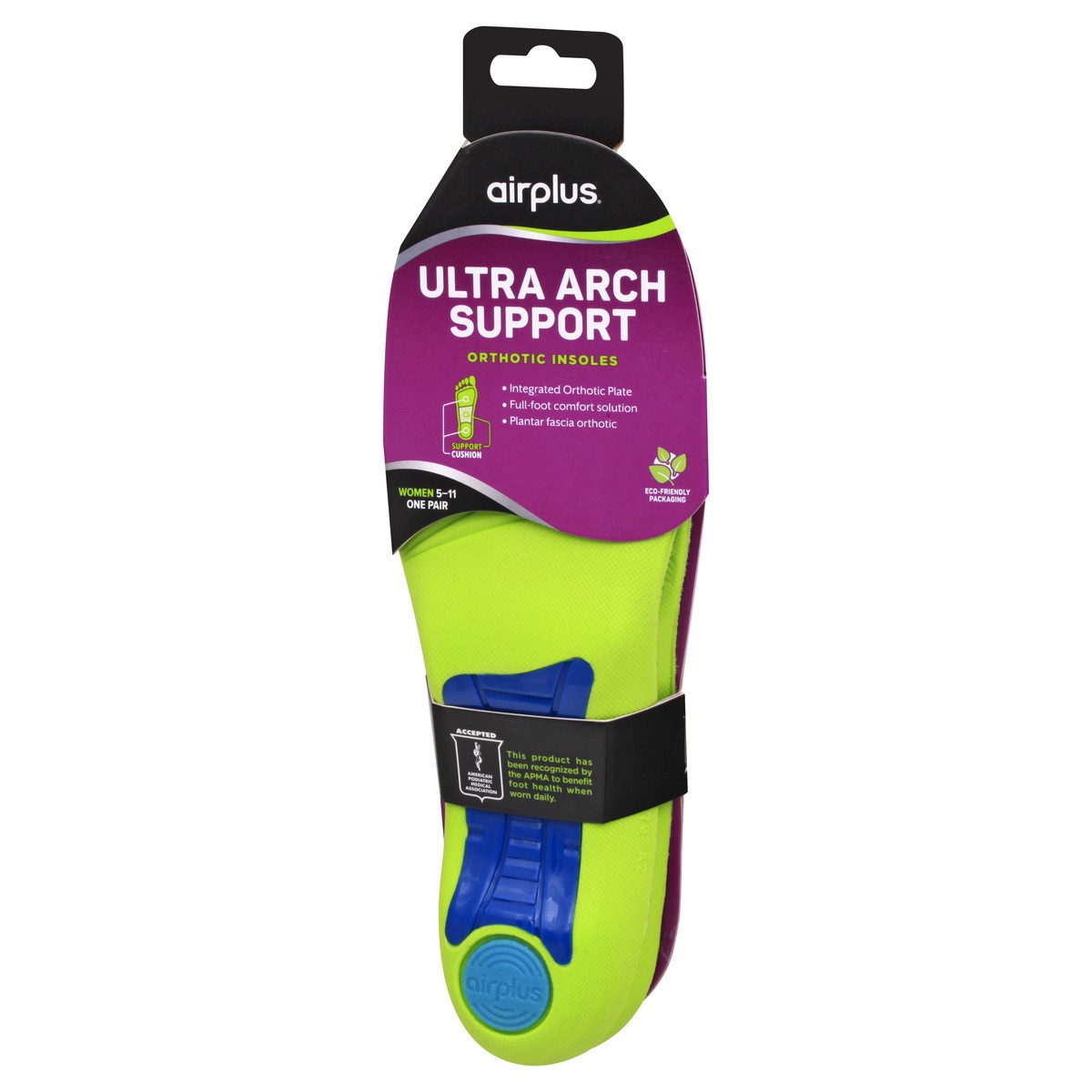 slide 3 of 8, Airplus Women's Ultra Arch Support Orthotic Insoles, 1 ct