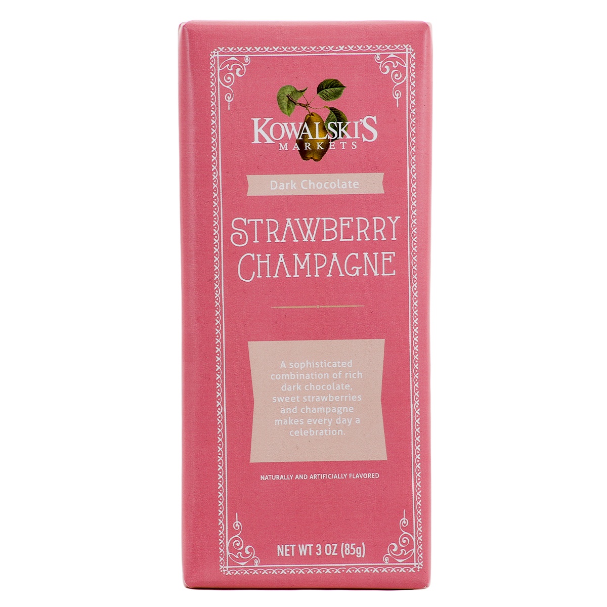 slide 1 of 1, Kowalski's Dark Choc Strawberry Bar, 3 oz