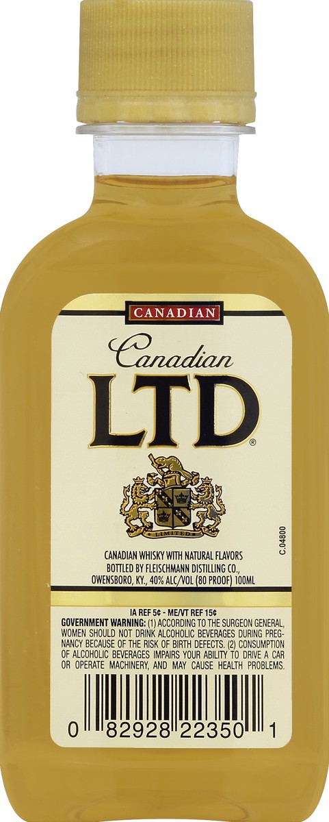 slide 3 of 3, Canadian LTD Canadian Whisky 100ml Plastic Bottle 80 Proof, 100 ml