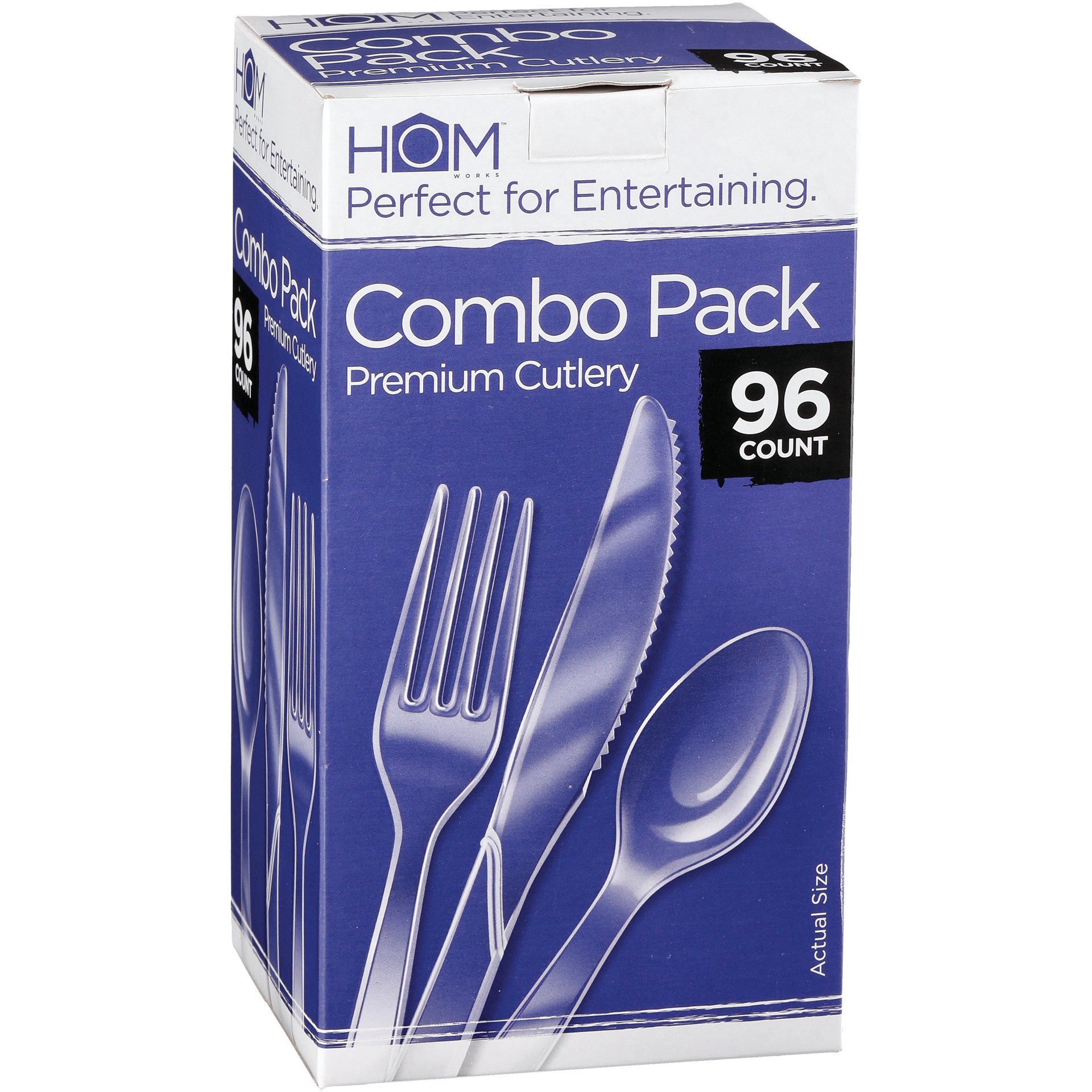 slide 1 of 1, HOMWorks Clear Dinnerware Combo Pack 96 ea, 96 ct