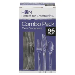 HOMWorks Clear Dinnerware Combo Pack 96 ea