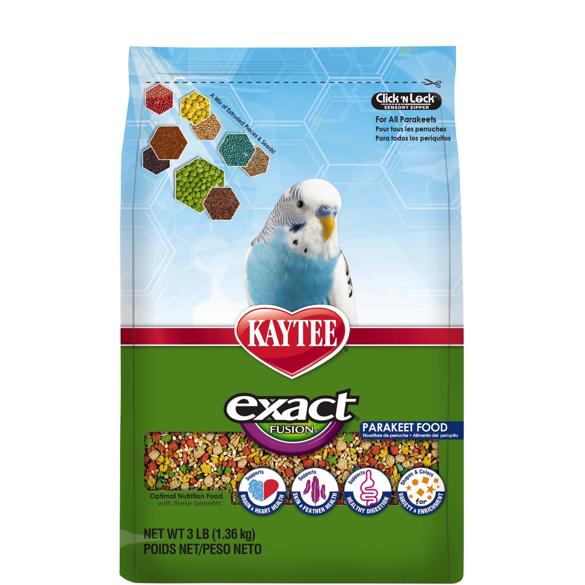slide 1 of 1, Kaytee Exact Fusion Optimal Nutrition Diet for Parakeets, 3 lb
