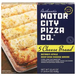 Motor City Pizza Co. Cheese Bread, Deep Dish, 5 Cheese Bread, Detroit-Style