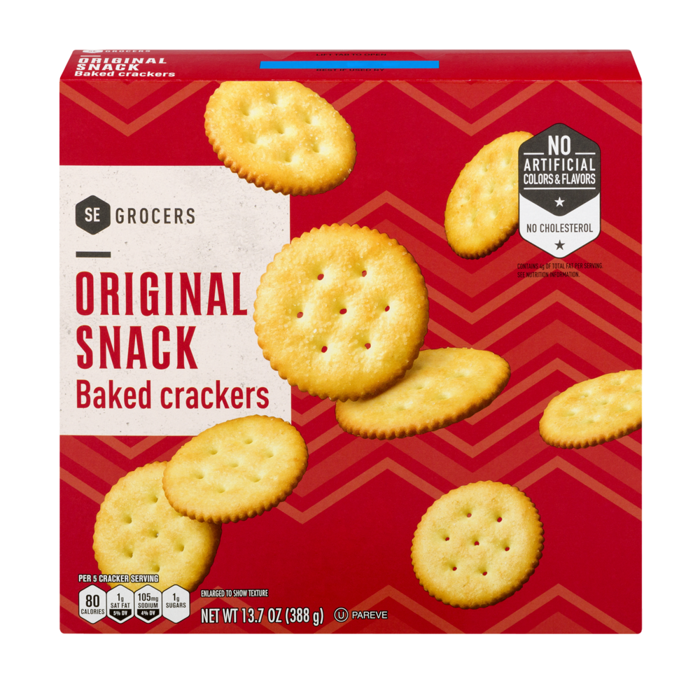 slide 1 of 1, SE Grocers Original Snack Baked Crackers - 13.7 oz, 13.7 oz