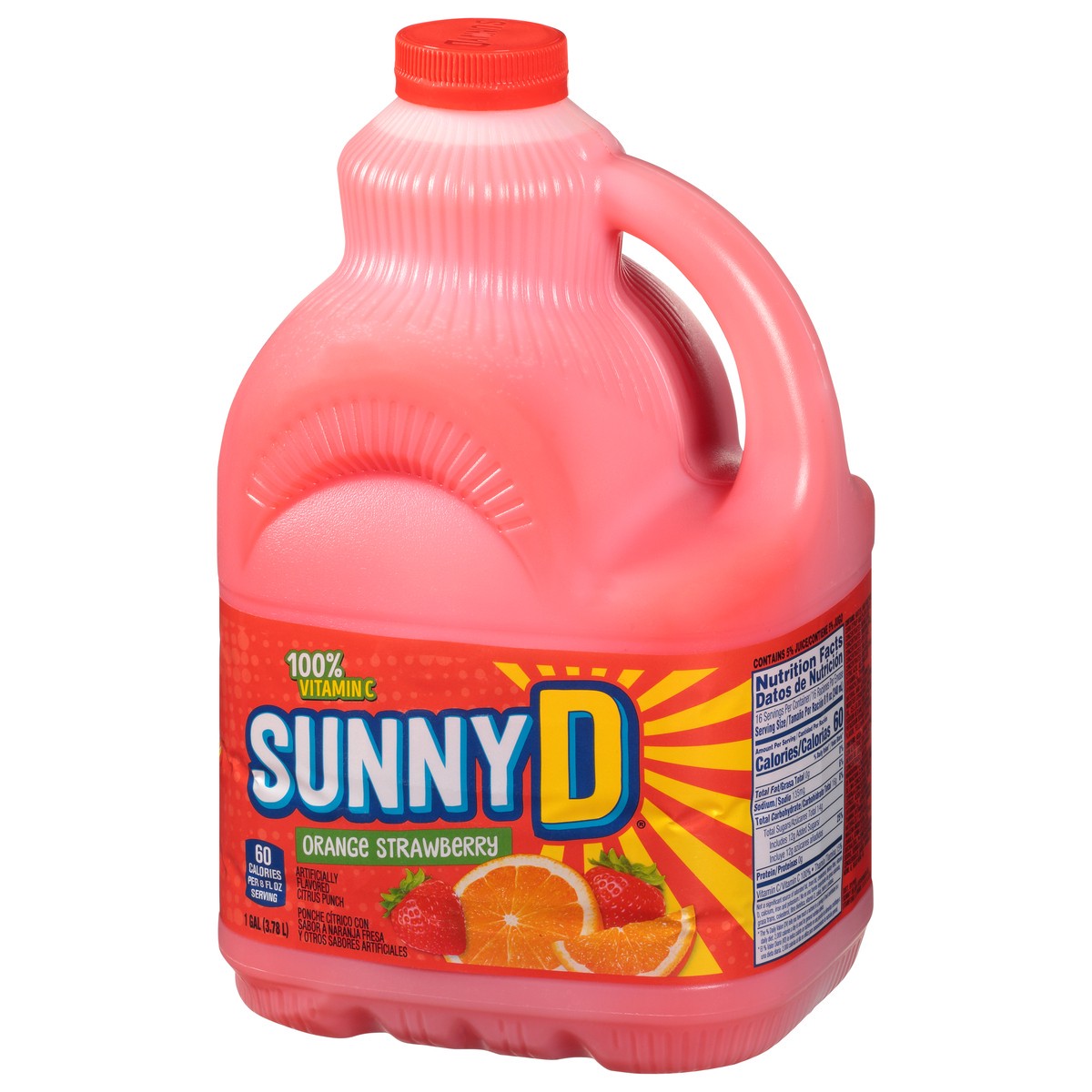 slide 6 of 13, SUNNYD Orange Strawberry Juice Drink, 1 Gallon Bottle, 128 fl oz