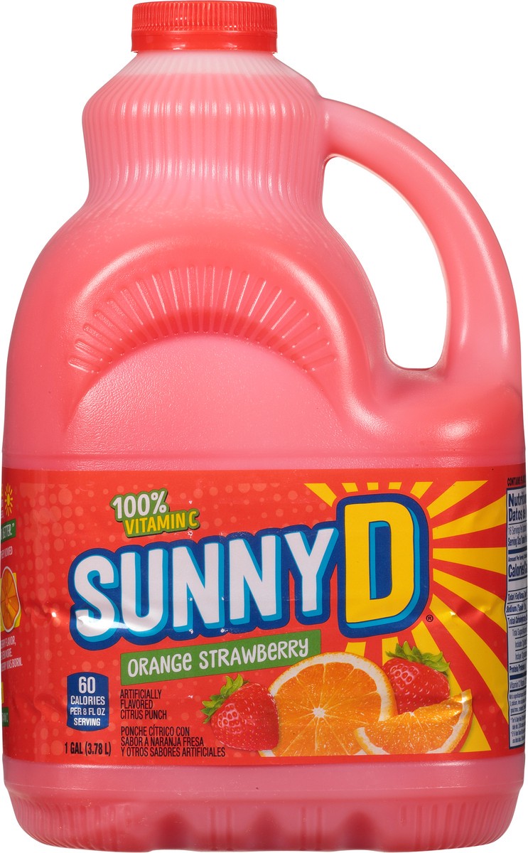 slide 4 of 13, SUNNYD Orange Strawberry Juice Drink, 1 Gallon Bottle, 128 fl oz