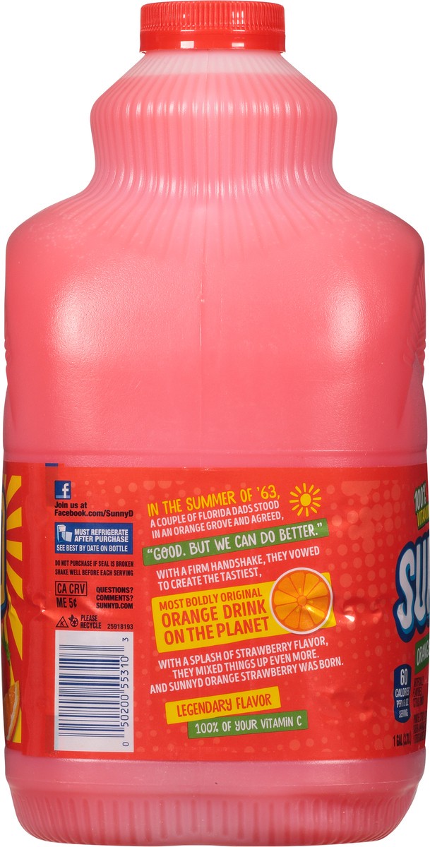 slide 5 of 13, SUNNYD Orange Strawberry Juice Drink, 1 Gallon Bottle, 128 fl oz