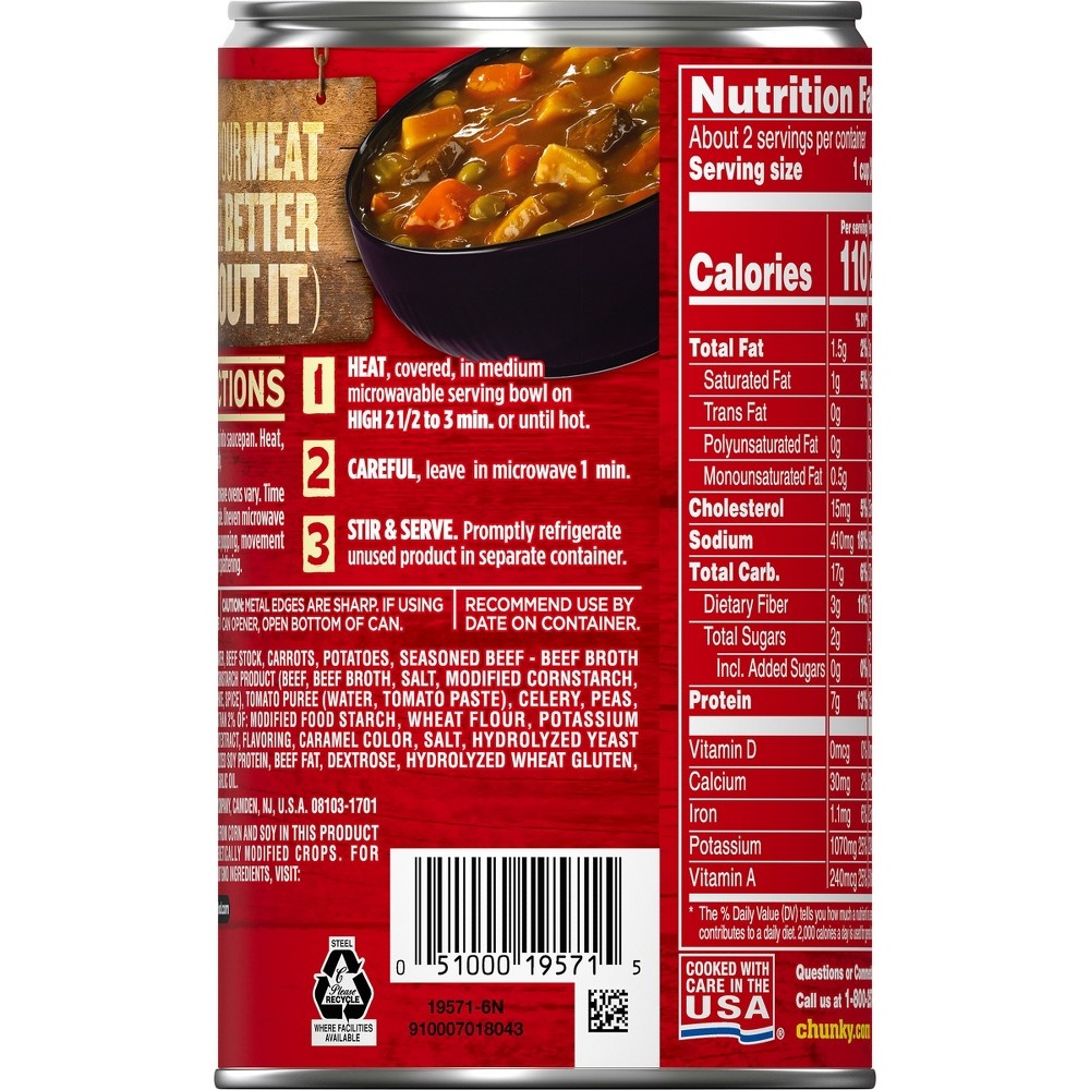 Campbell's Chunky Healthy Request Beef with Country Vegetables Soup 18.
