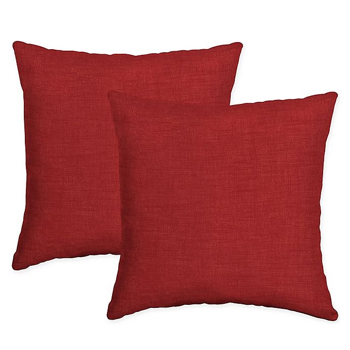 slide 1 of 2, Arden Selections Leala Square Outdoor Throw Pillows - Red, 2 ct