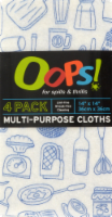 slide 1 of 1, Oops Multi-Purpose Cloth - 4 Pack - Blue/White - 14 X 14 Inch, 14 in x 14 in