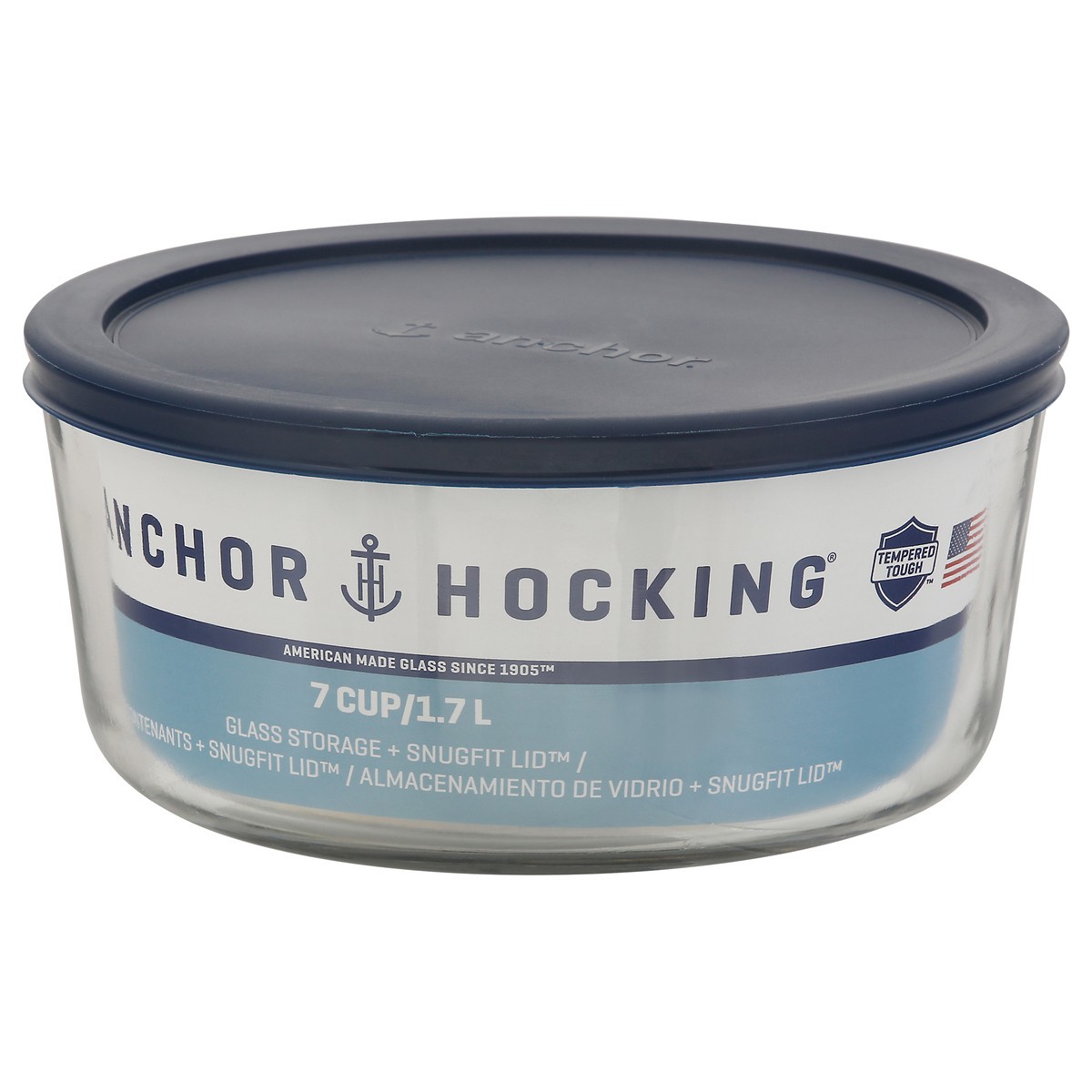 slide 3 of 9, Anchor Hocking Round 7Cups/1.7L Glass Food Storage Container, 7 cups