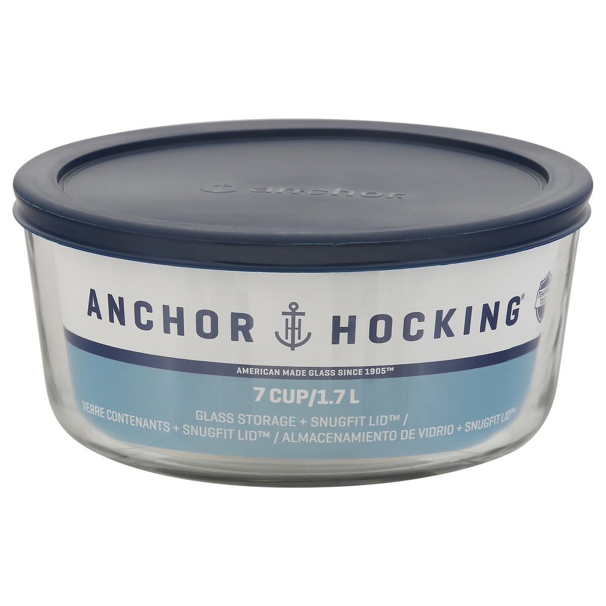 slide 1 of 9, Anchor Hocking Round 7Cups/1.7L Glass Food Storage Container, 7 cups