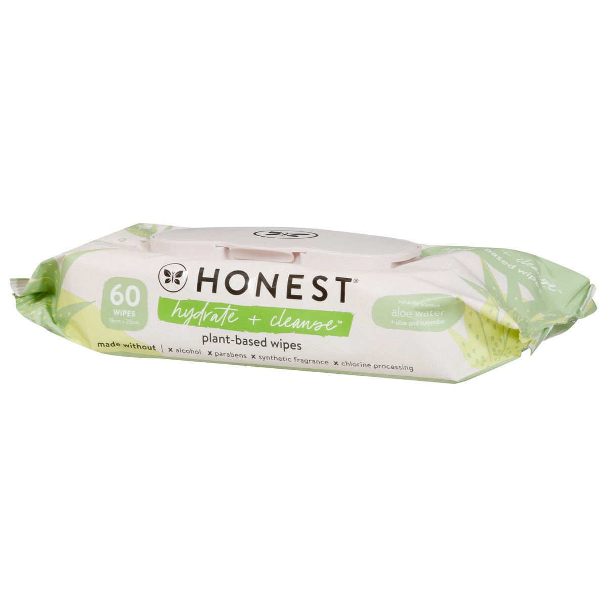 slide 4 of 9, Honest Hydrate + Cleanse Plant-Based Aloe Water + Aloe and Cucumber Wipes 60 ea, 60 ct