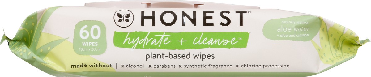 slide 3 of 9, Honest Hydrate + Cleanse Plant-Based Aloe Water + Aloe and Cucumber Wipes 60 ea, 60 ct