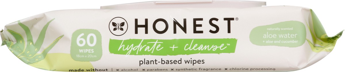 slide 2 of 9, Honest Hydrate + Cleanse Plant-Based Aloe Water + Aloe and Cucumber Wipes 60 ea, 60 ct