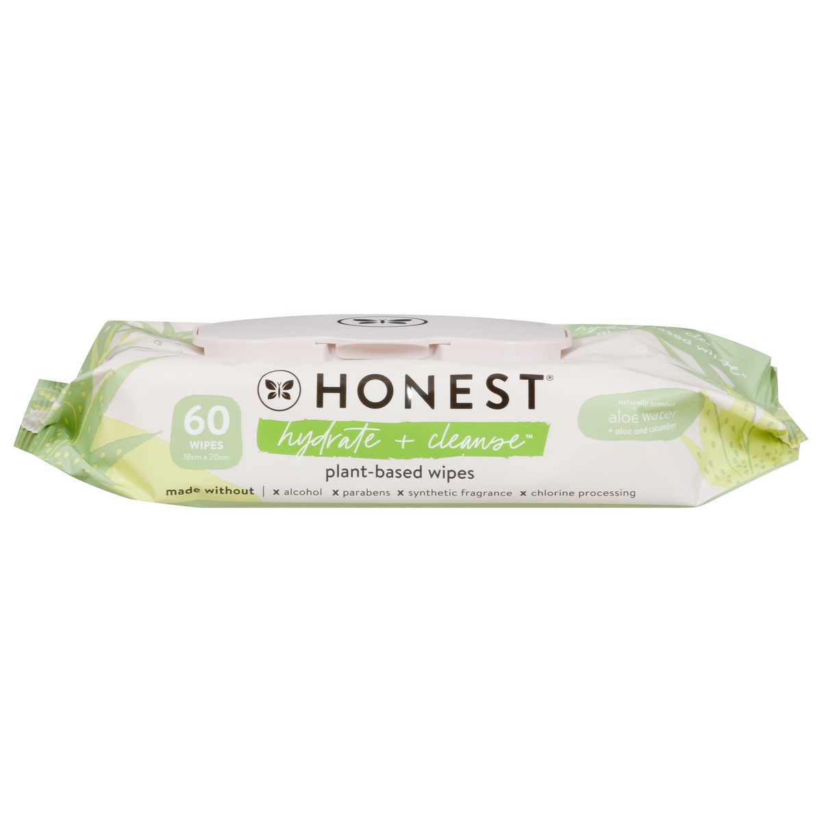 slide 1 of 9, Honest Hydrate + Cleanse Plant-Based Aloe Water + Aloe and Cucumber Wipes 60 ea, 60 ct