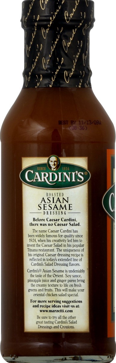 slide 3 of 6, Cardini's Roasted Asian Sesame Dressing, 12 fl oz