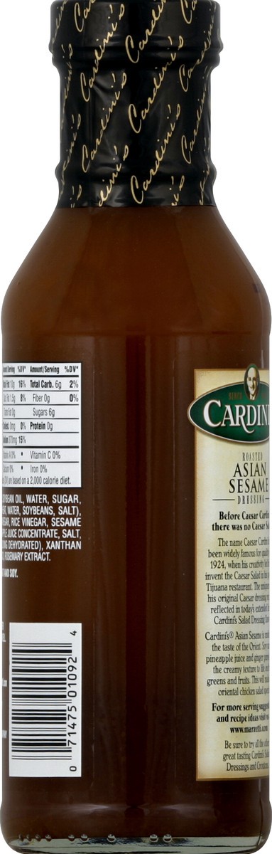 slide 6 of 6, Cardini's Roasted Asian Sesame Dressing, 12 fl oz