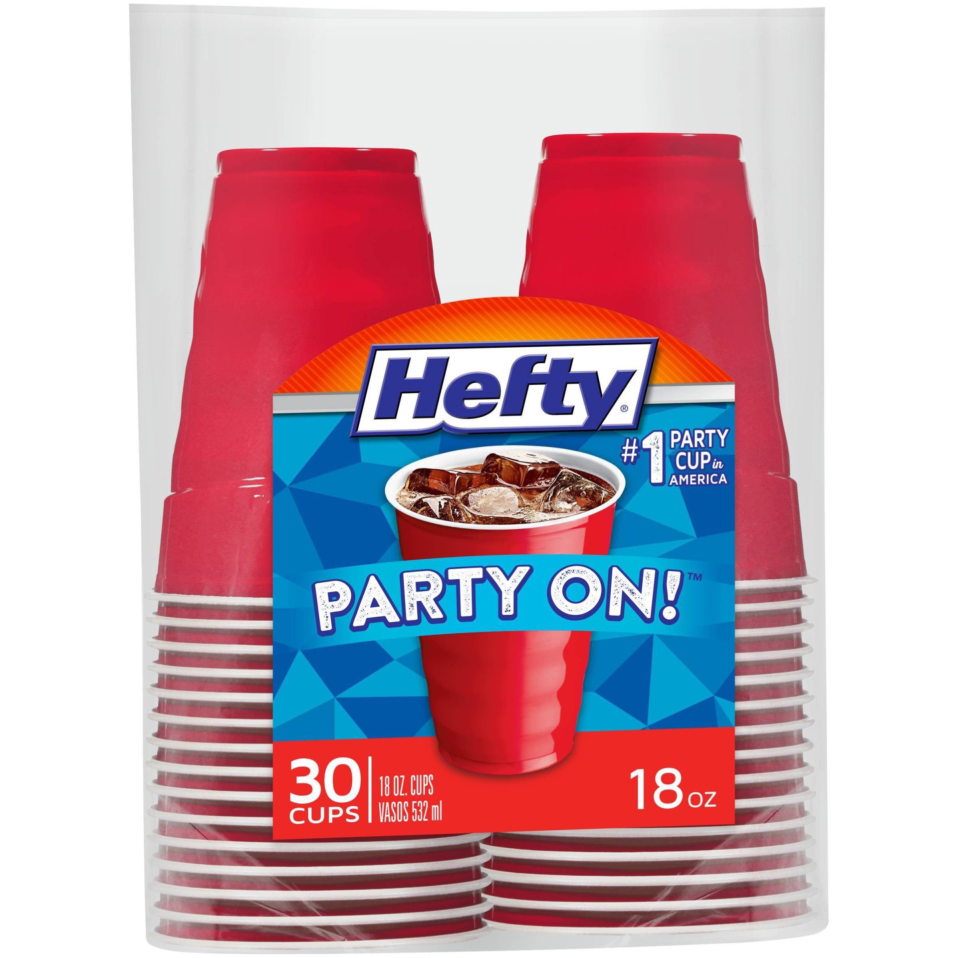 slide 1 of 5, Hefty Disp Dish Ez Red Grip Prty Cup, 30 ct