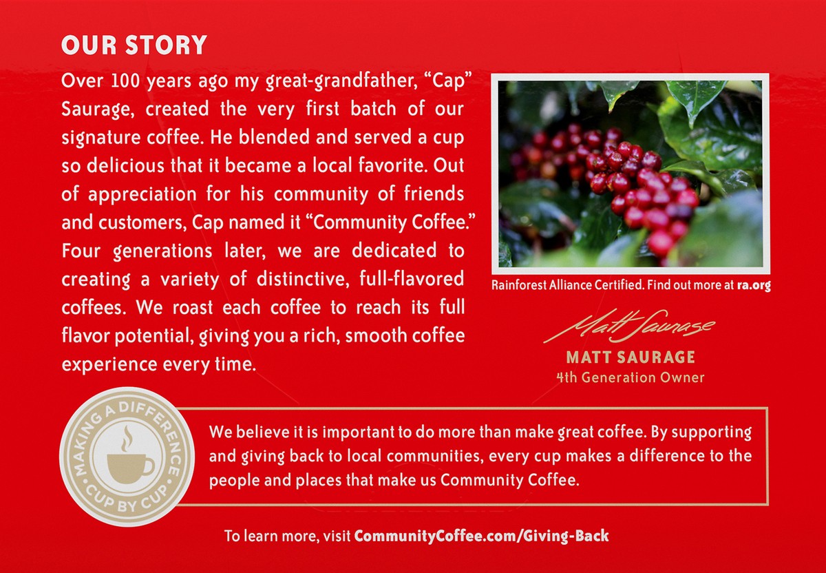 slide 5 of 7, Community Coffee Single-Serve Cups Medium-Dark Roast Brazil Coffee - 10 ct, 10 ct