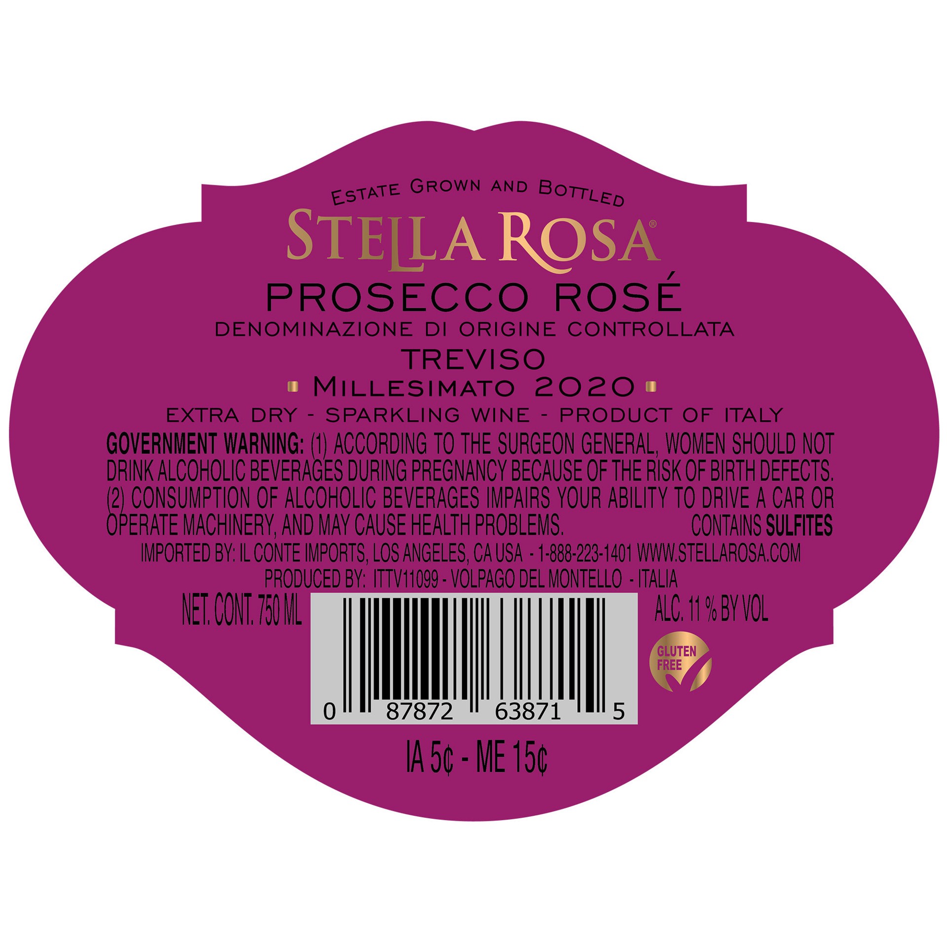 slide 7 of 8, Stella Rosa Rose V.S. Prosecco Rose Sparkling Wine DOC 750 ml, 750 ml