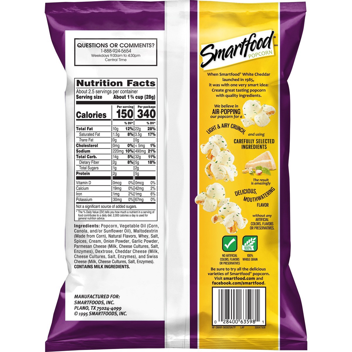 slide 2 of 3, Smartfood Popcorn, 2.25 oz