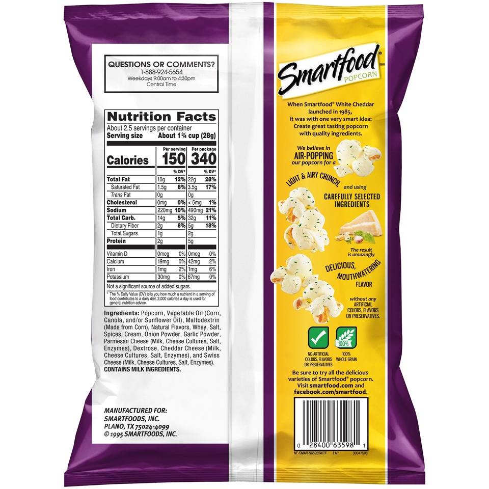 smartfood garlic parmesan popcorn