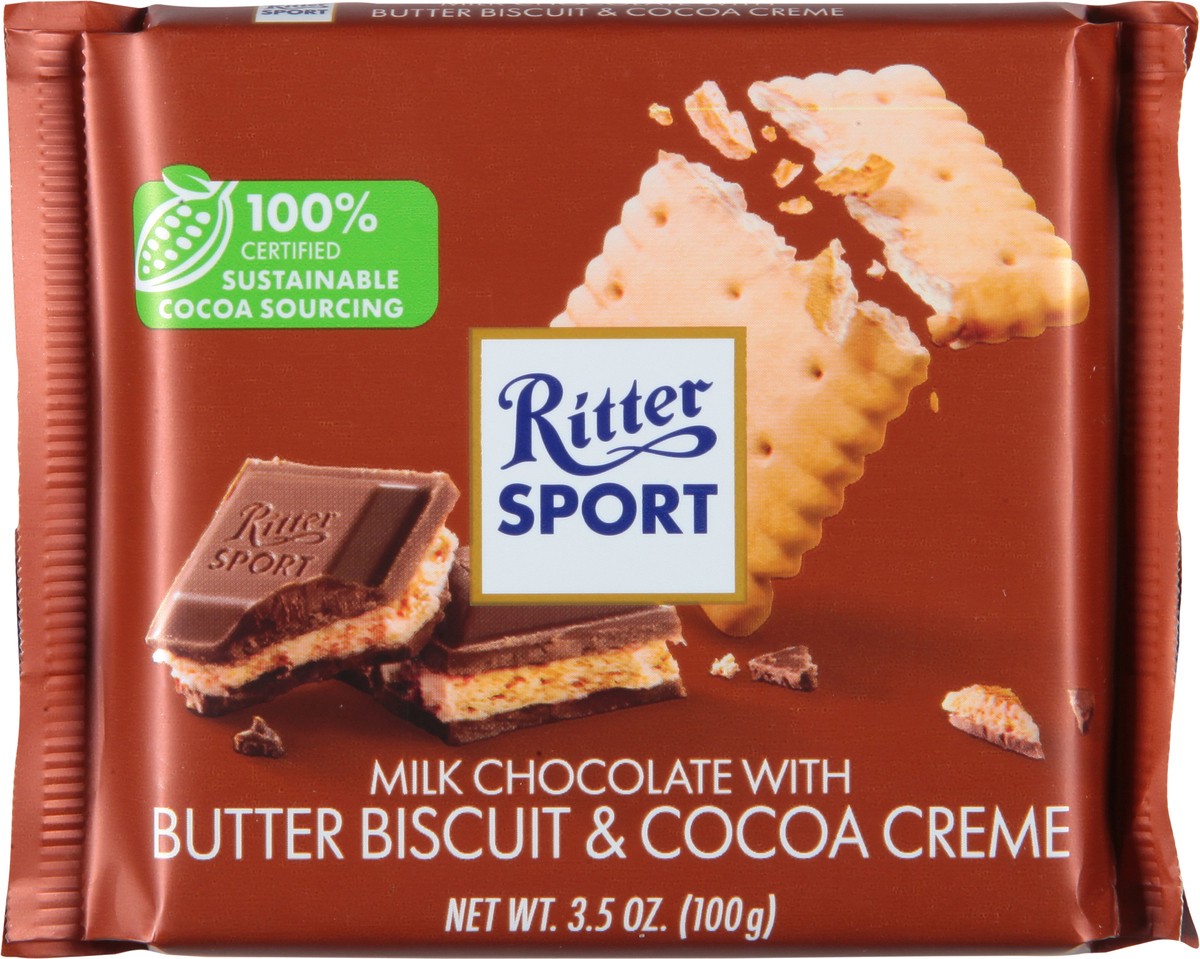 slide 6 of 9, Ritter Sport Milk Chocolate with Butter Biscuit & Cocoa Creme 3.5 oz, 3.5 oz