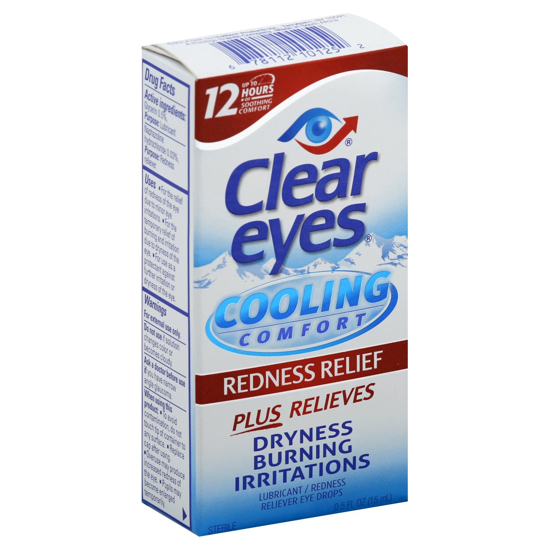 slide 1 of 10, Clear Eyes Cooling Comfort Relief Lubricant Eye Drops, Daily Use, 0.5 fl oz, 0.50 fl oz