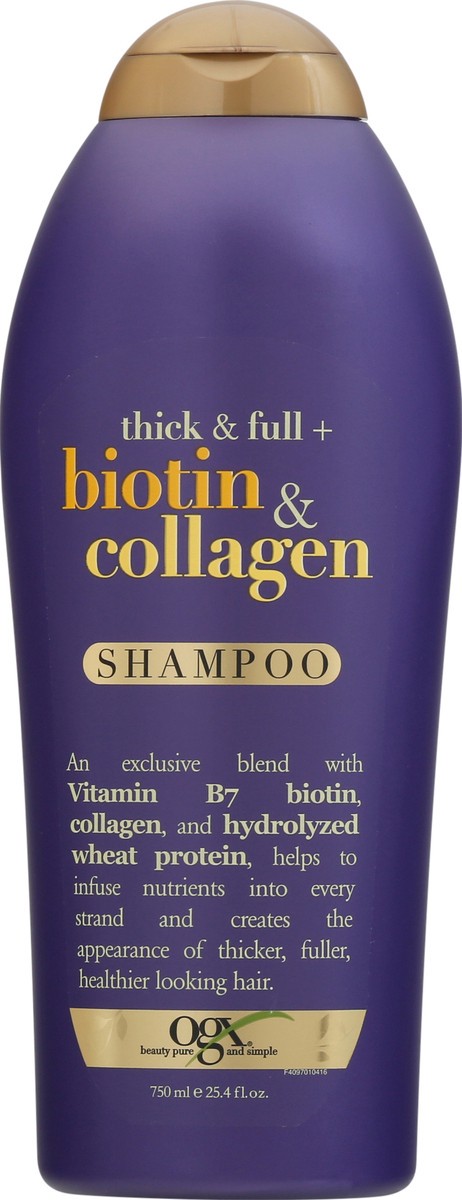 slide 7 of 13, OGX Thick & Full + Biotin & Collagen Shampoo 25.4 fl oz, 25.4 fl oz