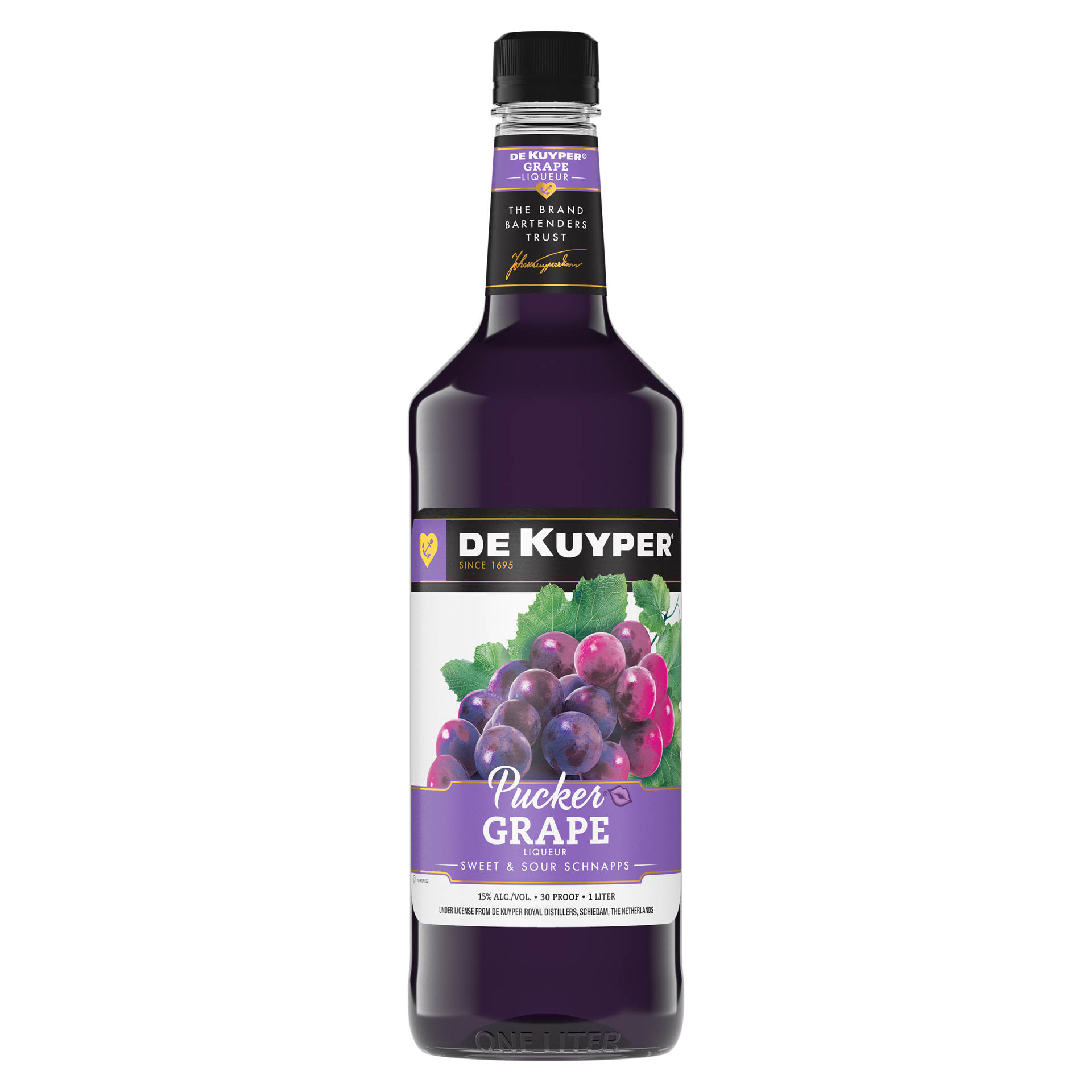 slide 2 of 2, DeKuyper Grape Pucker Schnapps Liqueur 1 L, 1 liter