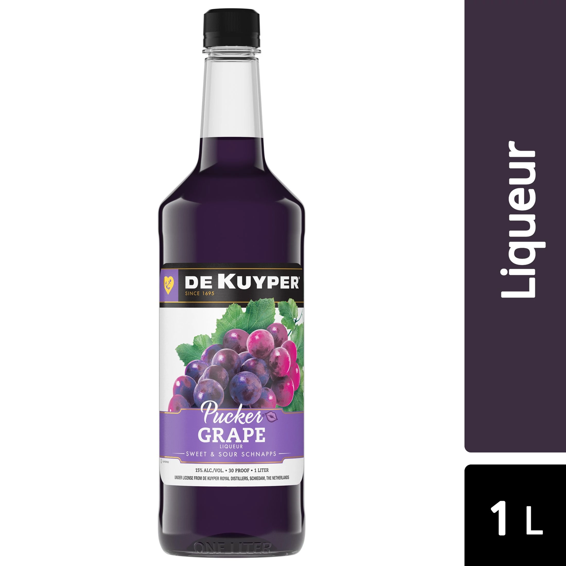 slide 1 of 2, DeKuyper Grape Pucker Schnapps Liqueur 1 L, 1 liter