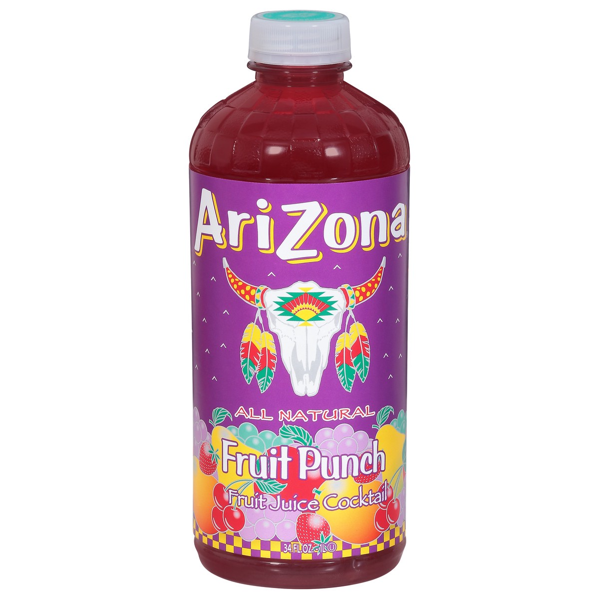 slide 1 of 9, AriZona Fruit Punch Fruit Juice Cocktail - 34 fl oz, 34 fl oz