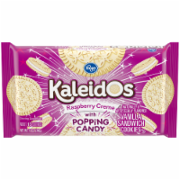 slide 1 of 1, Kroger Kaleidos Raspberry Creme With Popping Candy Vanilla Sandwich Cookies, 12 oz